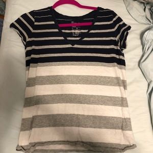 striped v-neck